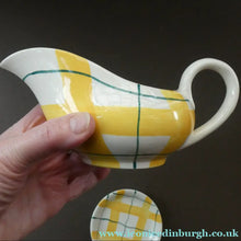 Load image into Gallery viewer, Popular 1950s Gravy Boat Plus Underplate. Attractive Yellow HABITANT Pattern by Meakin
