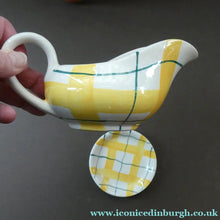 Load image into Gallery viewer, Popular 1950s Gravy Boat Plus Underplate. Attractive Yellow HABITANT Pattern by Meakin
