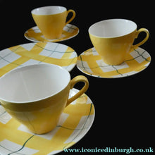 Load image into Gallery viewer, Popular 1950s THREE Trios. Attractive Yellow HABITANT Pattern by Meakin
