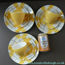 Load image into Gallery viewer, Popular 1950s THREE Trios. Attractive Yellow HABITANT Pattern by Meakin
