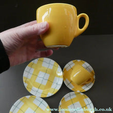 Load image into Gallery viewer, Popular 1950s Pair of Trios. Attractive Yellow HABITANT Pattern by Meakin Media 1 of 13
