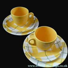 Load image into Gallery viewer, Popular 1950s Pair of Trios. Attractive Yellow HABITANT Pattern by Meakin Media 1 of 13
