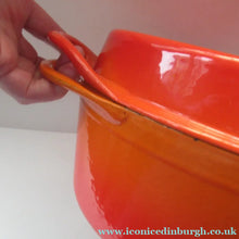 Load image into Gallery viewer, Pre-loved Le Crueset Doufeu Large Lidded Casserole Pot. Volcano Orange
