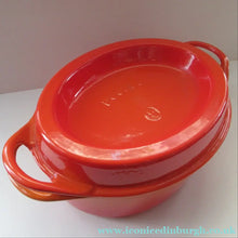 Load image into Gallery viewer, Pre-loved Le Crueset Doufeu Large Lidded Casserole Pot. Volcano Orange
