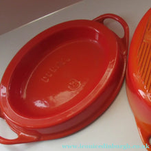 Load image into Gallery viewer, Pre-loved Le Crueset Doufeu Large Lidded Casserole Pot. Volcano Orange
