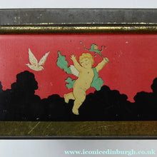 Load image into Gallery viewer, Pretty 1930s ART DECO Sweetie / Confectionary Tin with Cupids and Lovers in a French Louis XV Garden
