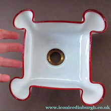 Load image into Gallery viewer, Vintage French Glass Hanging Lamp Shade White and Red Milk Glass
