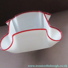 Load image into Gallery viewer, Vintage French Glass Hanging Lamp Shade White and Red Milk Glass

