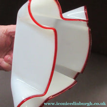 Load image into Gallery viewer, Vintage French Glass Hanging Lamp Shade White and Red Milk Glass

