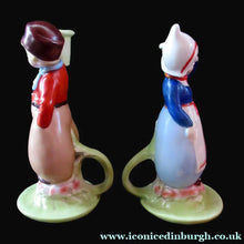 Load image into Gallery viewer, Dutch Boy and Girl Pair of Art Deco Candlesticks
