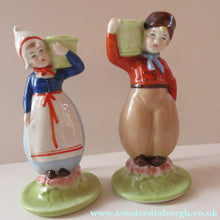 Load image into Gallery viewer, Dutch Boy and Girl Pair of Art Deco Candlesticks
