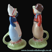 Load image into Gallery viewer, Dutch Boy and Girl Pair of Art Deco Candlesticks
