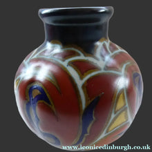 Load image into Gallery viewer, Pretty Art Deco Design. Plazuid Gouda Holland Vase. RARE Verat Pattern; c 1930
