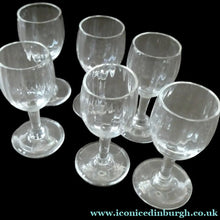Load image into Gallery viewer, Pretty Set of Six VINTAGE CRYSTAL Tiny Liqueur Glasses. Possibly Stuart Crystal
