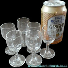 Load image into Gallery viewer, Pretty Set of Six VINTAGE CRYSTAL Tiny Liqueur Glasses. Possibly Stuart Crystal

