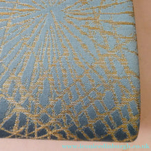 Load image into Gallery viewer, Pretty Vintage 1950s Formal Clutch Bag. Blue and Gold Atomic Fabric Fancy Clasp and Chain - Vintage Handbag
