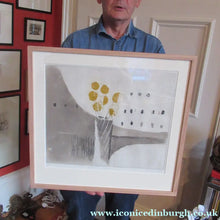 Load image into Gallery viewer, Pretty Vintage FRENCH Colour Etching. Artist's Edition. Titled: Fleurs Jaune. With indistinct pencil signature
