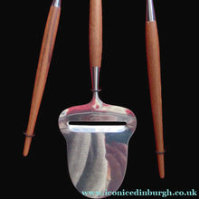 Load image into Gallery viewer, 1960s Norwegian Stainless Steel Cutlery Serving Set with Teak Handles
