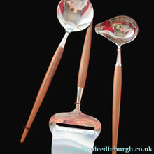 Load image into Gallery viewer, 1960s Norwegian Stainless Steel Cutlery Serving Set with Teak Handles
