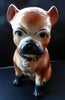 Antique LIFE SIZE Pug Dog Figurine / Slip Cast Model. Probaby STAFFORDSHIRE, c 1880s. 13 1/2 inches
