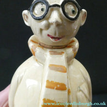 Load image into Gallery viewer, Quirky 1930s JAPANESE Ceramic Decanter, Stand and Four Shot Glasses. TENNIS PLAYER
