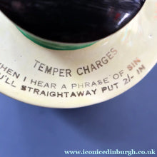 Load image into Gallery viewer, Quirky 1950s Coin Bank SWEAR BOX. Comical man with Two Expressive Faces
