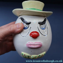 Load image into Gallery viewer, Quirky 1950s Coin Bank SWEAR BOX. Comical man with Two Expressive Faces.
