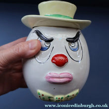 Load image into Gallery viewer, Quirky 1950s Coin Bank SWEAR BOX. Comical man with Two Expressive Faces.
