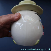 Load image into Gallery viewer, Quirky 1950s Coin Bank SWEAR BOX. Comical man with Two Expressive Faces
