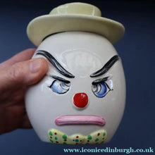 Load image into Gallery viewer, Quirky 1950s Coin Bank SWEAR BOX. Comical man with Two Expressive Faces
