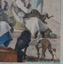 Load image into Gallery viewer, RARE 1820s Hand-Coloured Lithograph by J.J. Chalon. "Les Tondeuses de Chiens"
