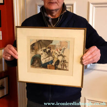Load image into Gallery viewer, RARE 1820s Hand-Coloured Lithograph by J.J. Chalon. "Les Tondeuses de Chiens"
