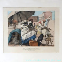Load image into Gallery viewer, RARE 1820s Hand-Coloured Lithograph by J.J. Chalon. ’Les Tondeuses de Chiens’ (Dog Groomers) - International Art
