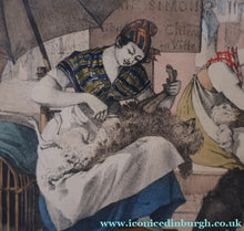 Load image into Gallery viewer, RARE 1820s Hand-Coloured Lithograph by J.J. Chalon. "Les Tondeuses de Chiens"
