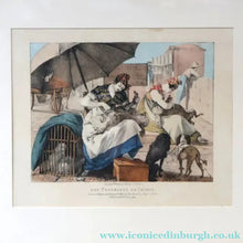 Load image into Gallery viewer, RARE 1820s Hand-Coloured Lithograph by J.J. Chalon. ’Les Tondeuses de Chiens’ (Dog Groomers) - International Art
