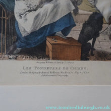 Load image into Gallery viewer, RARE 1820s Hand-Coloured Lithograph by J.J. Chalon. "Les Tondeuses de Chiens"
