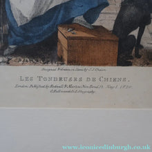 Load image into Gallery viewer, RARE 1820s Hand-Coloured Lithograph by J.J. Chalon. "Les Tondeuses de Chiens"
