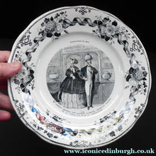 Load image into Gallery viewer, Rare 1867 Antique French Plate: Comical Image of English Visitors to the Paris Exposition Commemorative 1867
