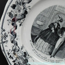 Load image into Gallery viewer, Rare 1867 Antique French Plate: Comical Image of English Visitors to the Paris Exposition Commemorative 1867
