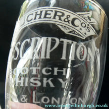 Load image into Gallery viewer, Rare 1890s Scottish Antique Whisky Dram Glass for Butcher &amp; Co. Prescription Whisky LEITH &amp; London

