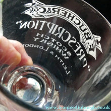 Load image into Gallery viewer, Rare 1890s Scottish Antique Whisky Dram Glass for Butcher &amp; Co. Prescription Whisky LEITH &amp; London
