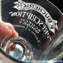 Load image into Gallery viewer, Rare 1890s Scottish Antique Whisky Dram Glass for Butcher &amp; Co. Prescription Whisky LEITH &amp; London
