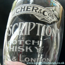 Load image into Gallery viewer, Rare 1890s Scottish Antique Whisky Dram Glass for Butcher &amp; Co. Prescription Whisky LEITH &amp; London
