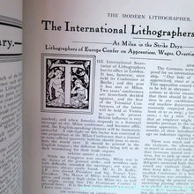 Load image into Gallery viewer, RARE 1905 ART MAGAZINE. The Modern Lithographer. Published London January 1905; Includes Genuine Art Nouveau Lithograph
