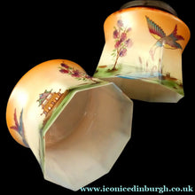 Load image into Gallery viewer, 1920s Art Deco Czech Glass Lamp with Oriental Motifs
