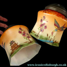 Load image into Gallery viewer, 1920s Art Deco Czech Glass Lamp with Oriental Motifs
