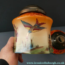Load image into Gallery viewer, 1920s Art Deco Czech Glass Lamp with Oriental Motifs
