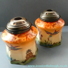 Load image into Gallery viewer, 1920s Art Deco Czech Glass Lamp with Oriental Motifs
