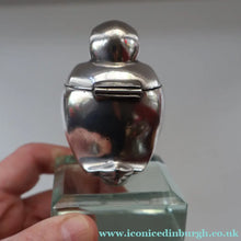 Load image into Gallery viewer, Rare 1920s ART DECO WMF Duck Inkwell on Faceted Clear Crystal Base 
