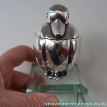 Load image into Gallery viewer, Rare 1920s ART DECO WMF Duck Inkwell on Faceted Clear Crystal Base 
